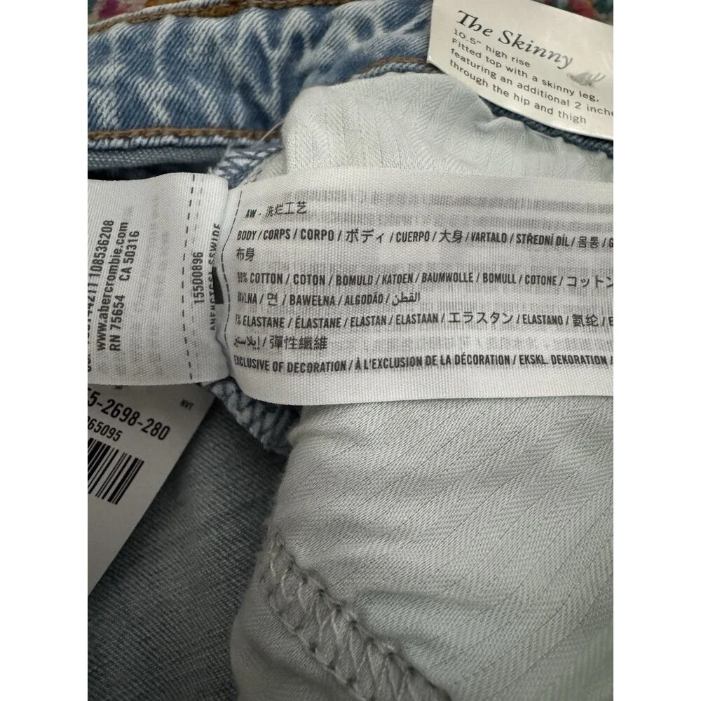 NEW Abercrombie & Fitch The Skinny High Rise Curve Love Jean 35/20L